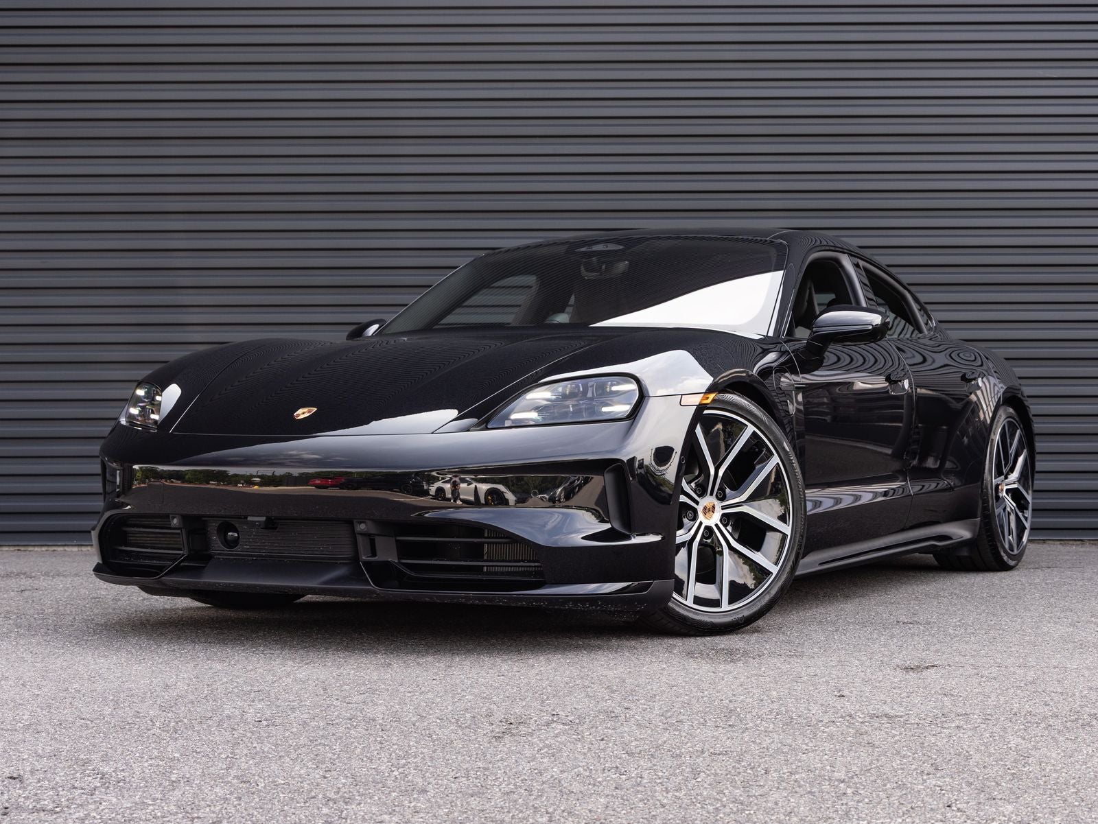2026 Porsche Taycan Taycan 4 Black Edition in Jet Black Metallic — front three-quarter view