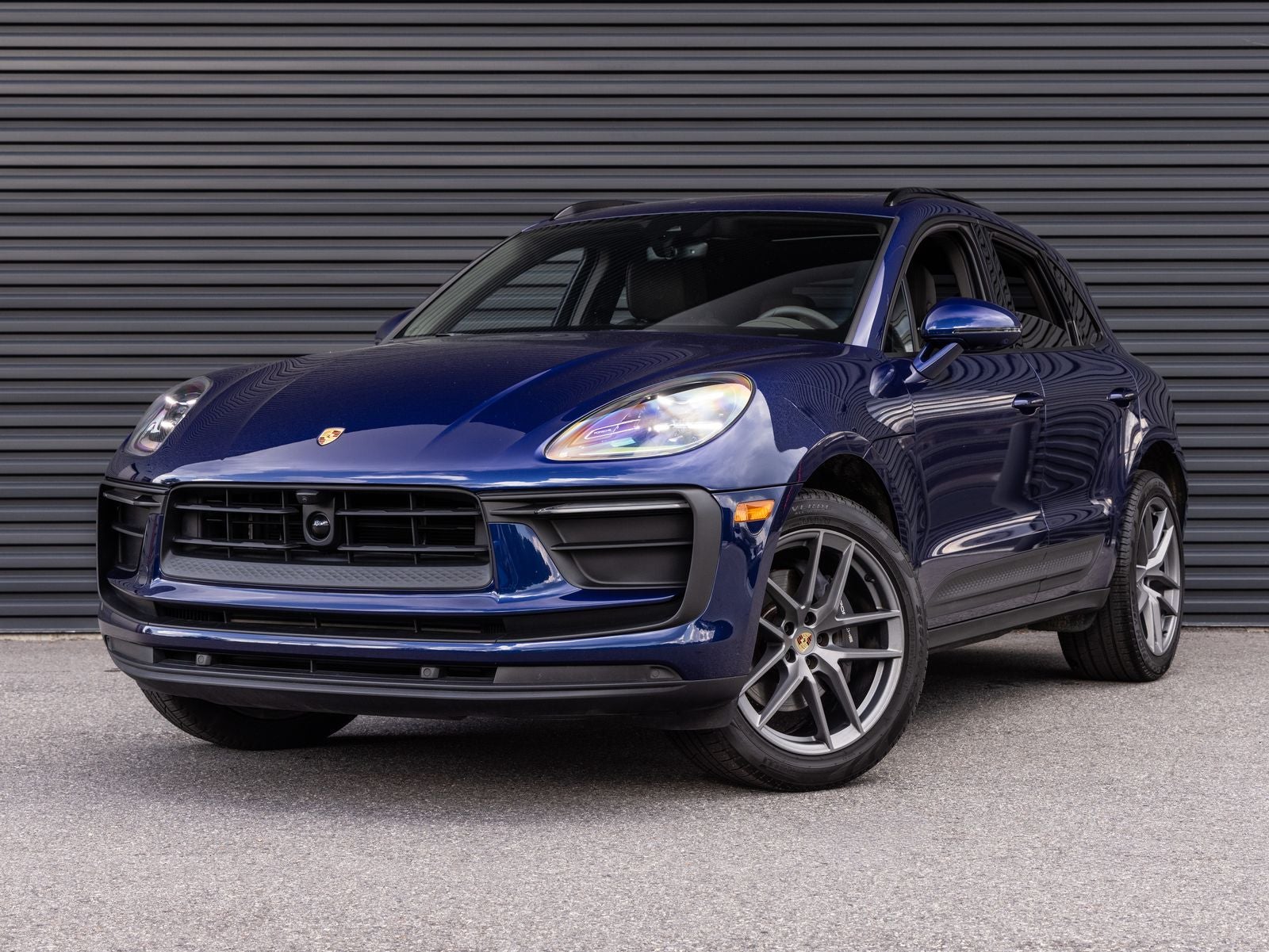 2025 Porsche Macan Macan in Gentian Blue Metallic — front three-quarter view