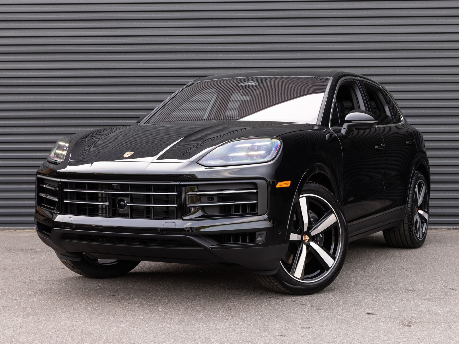 2026 Porsche Cayenne Cayenne in Chromite Black Metallic — front three-quarter view