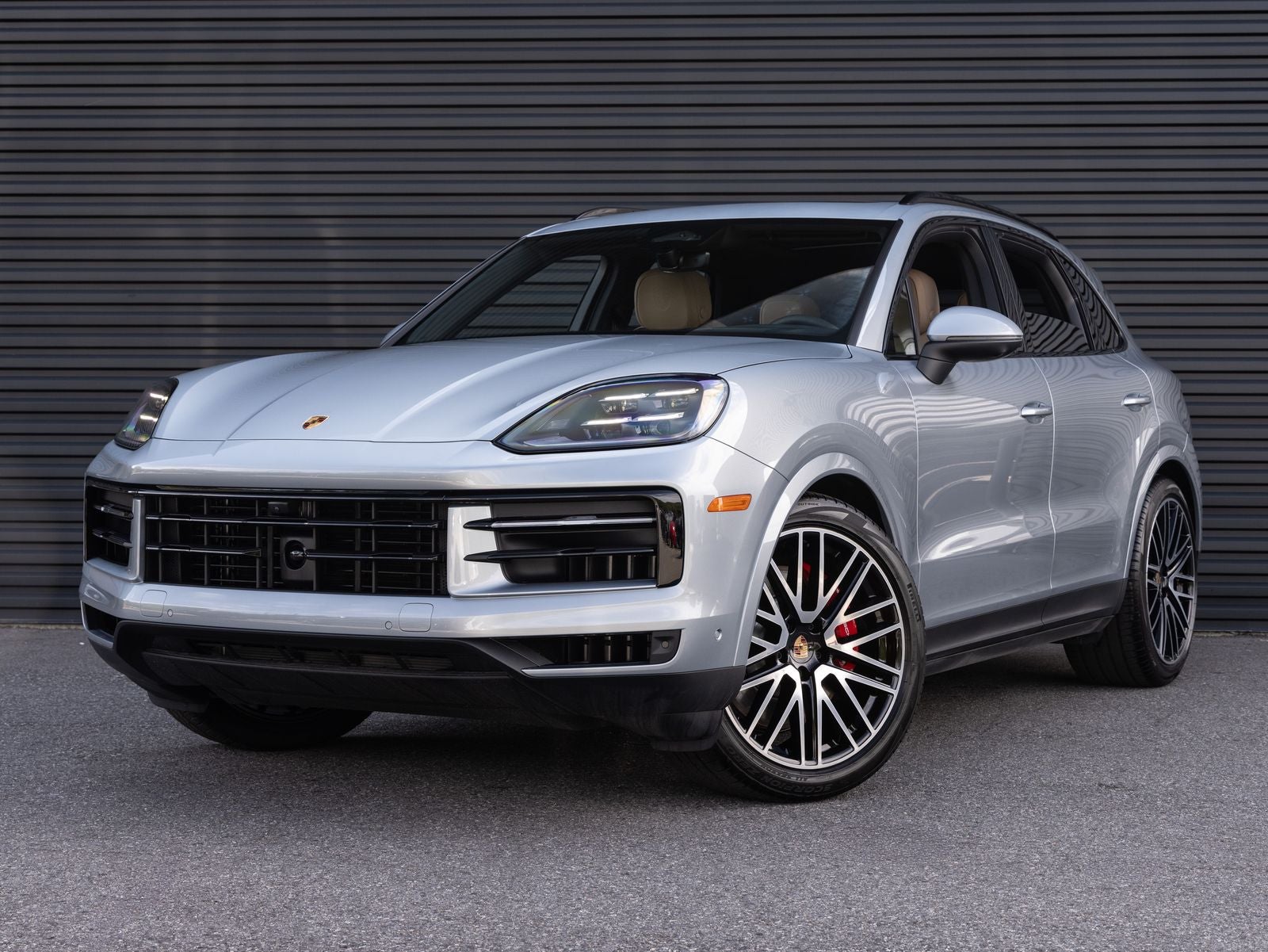 2026 Porsche Cayenne Cayenne S in Dolomite Silver Metallic — front three-quarter view